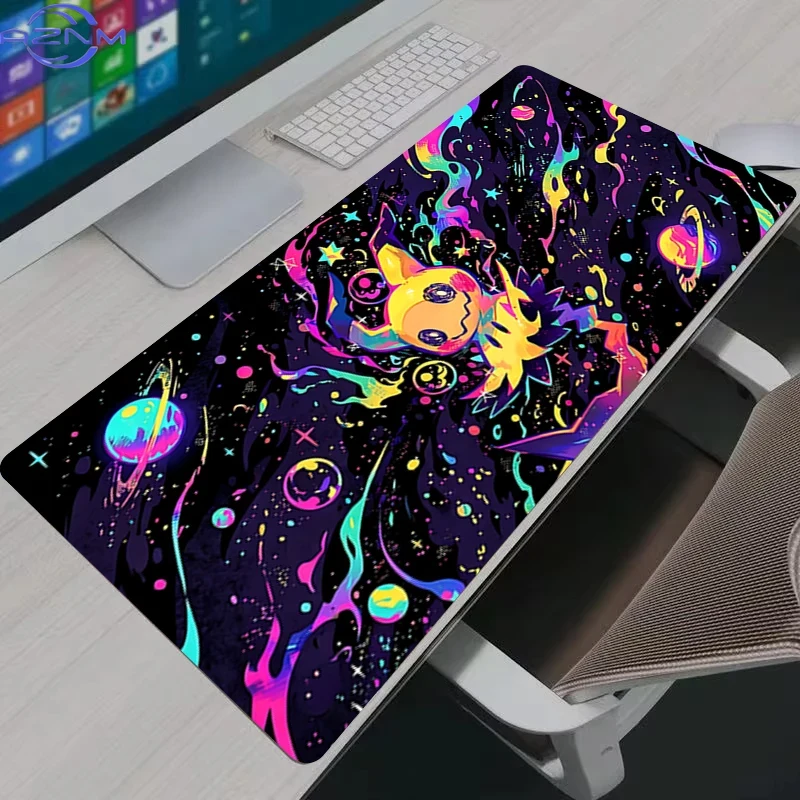Door Mat Blank - Mimikyu Neon Galaxy Uzay Temalı Anime