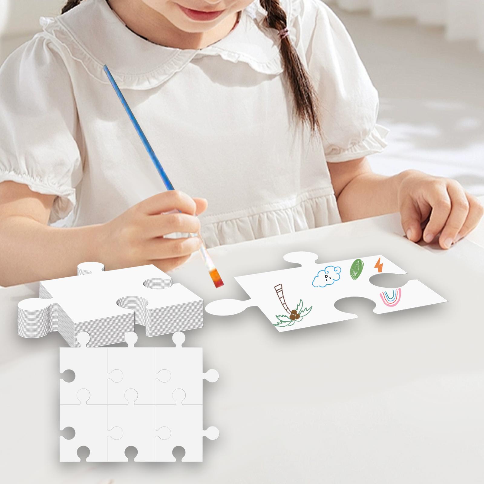 Puzzle Blank White - Boş Yapbozlar, 8x9 İnç, Beyaz Karton,